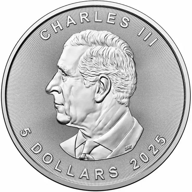 Сребърна монета  1 унция канадски ленов лист