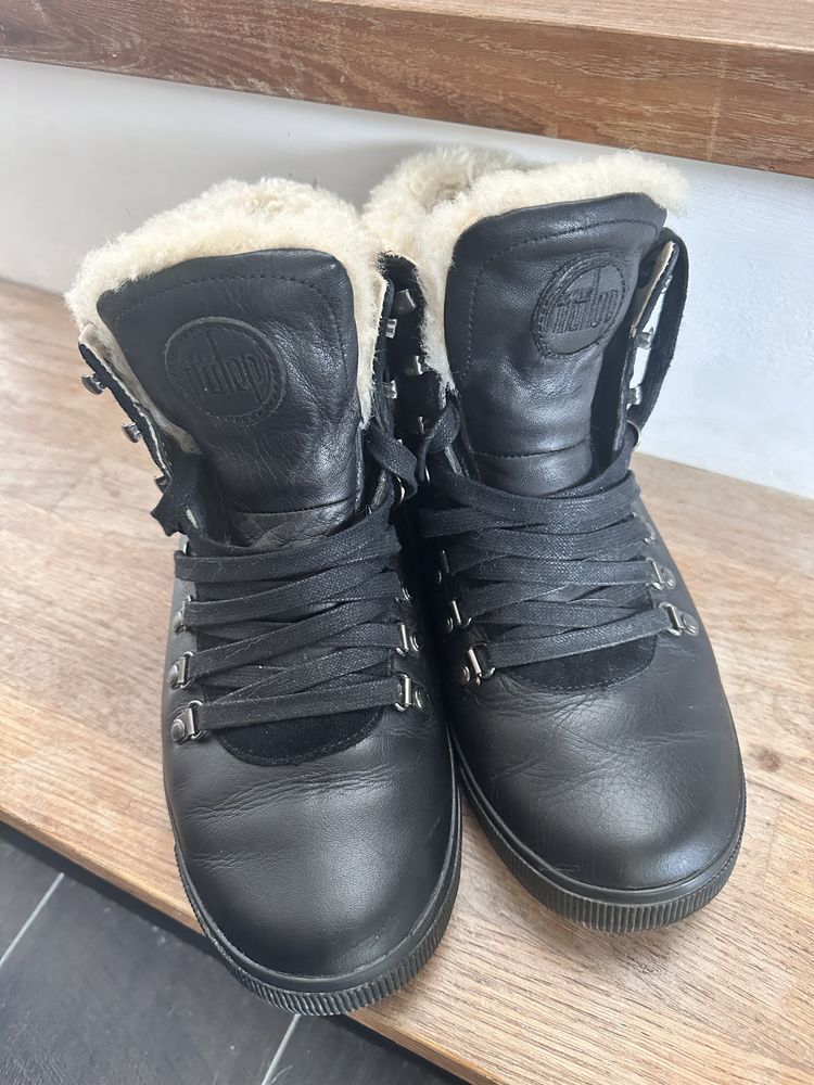 Ортопедични боти Fitflop маратонки естествен косъм и кожа