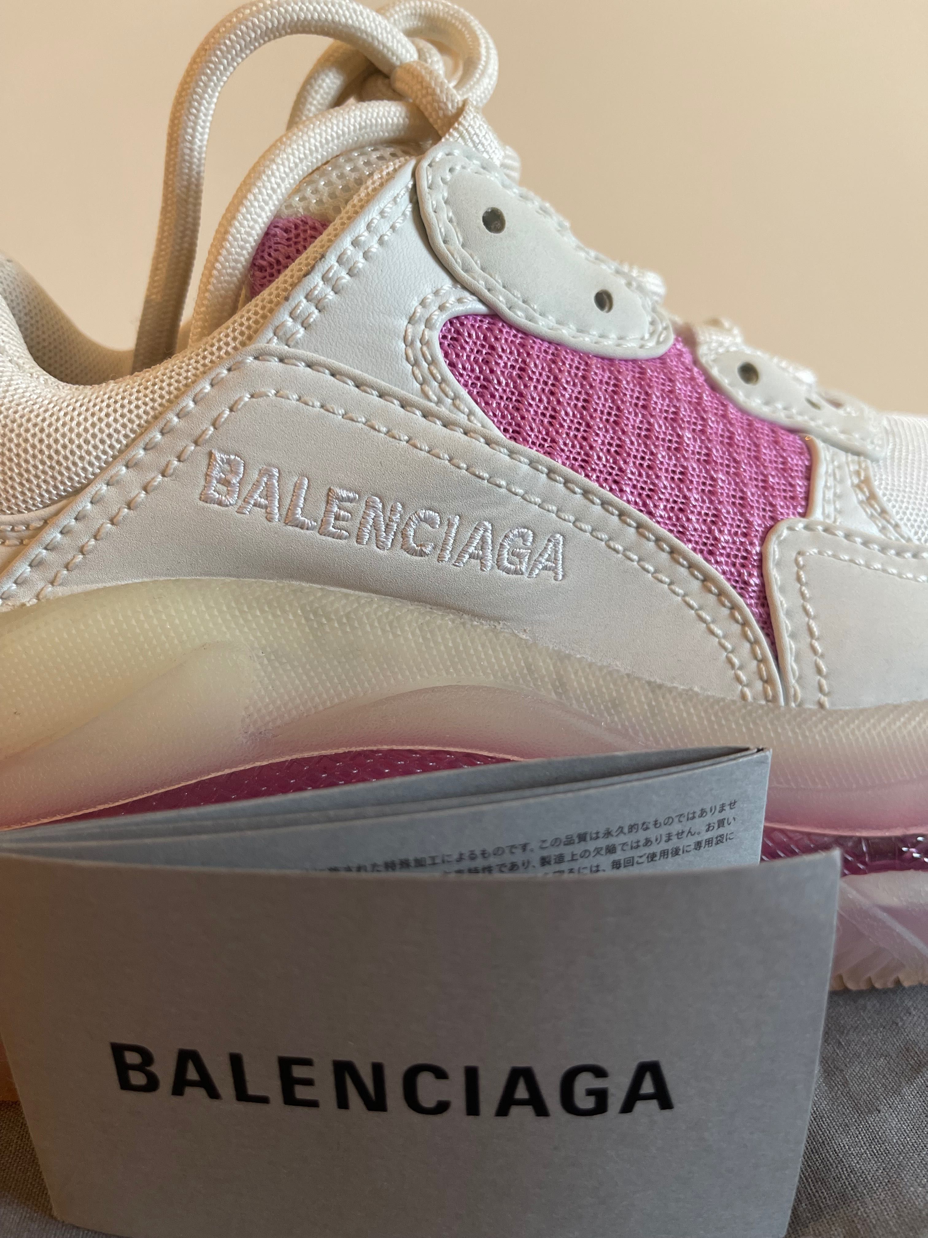 Pantofi Balenciaga Triple S Sneakers Dama Alb-Roz Marime 35