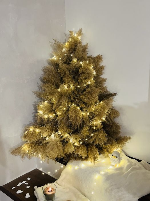 Коледна елха бохо стил модерна елха пухкава елха 90см ръчна изработка