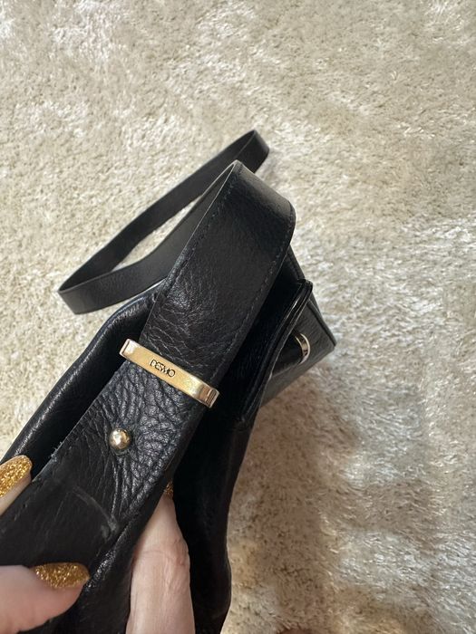 Desmo Geanta poșetă piele naturală neagră