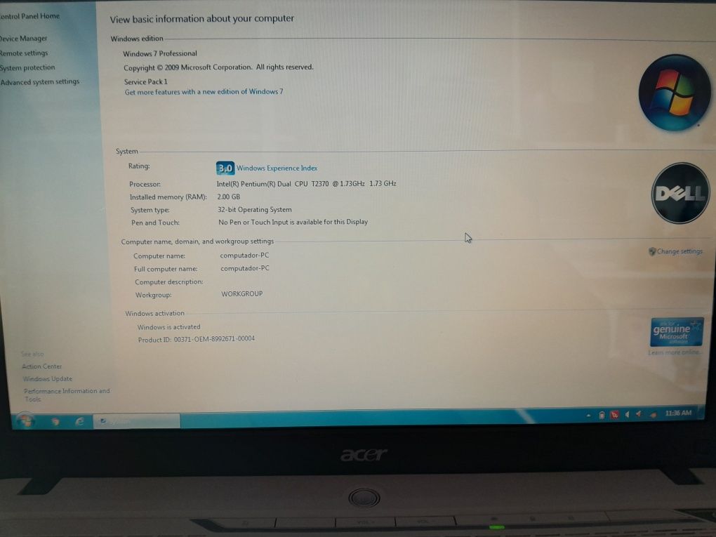 Laptop Acer Aspire 5715 z