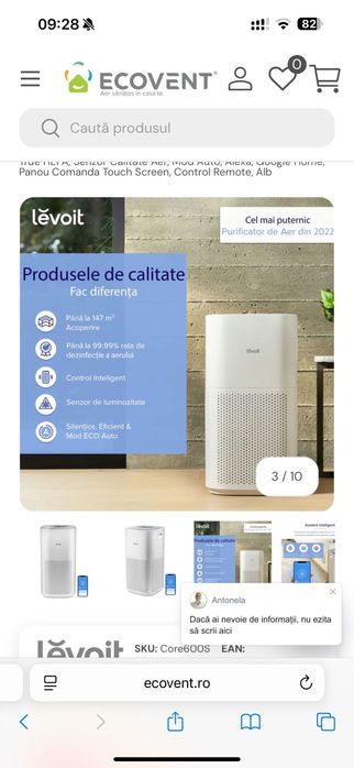 Purificator Levoit Core 600S SMART nou sigilat garantie