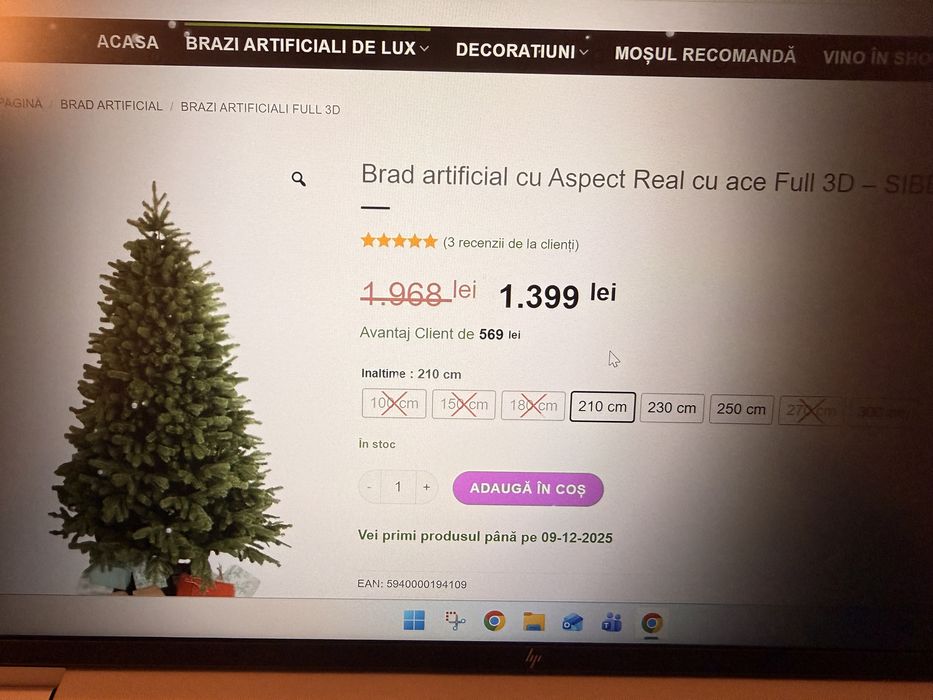 Brad artificial ace 3d Siberian green 210 cm