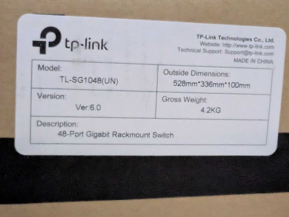TL-SG1048 V6 48-Port Gigabit Rackmount Switch NOU