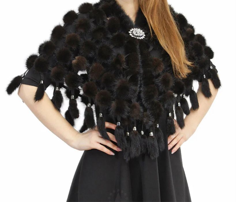 Накидка на плечи из натуральной норки