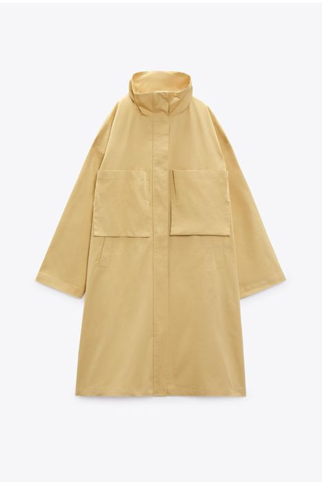ZARA Oversize тренч в пясъчно жълто / размер M-L