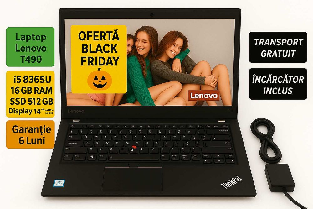 Laptop Lenovo T490 I5 8365U 16GB Ram SSD 512GB Display14" Touch Screen