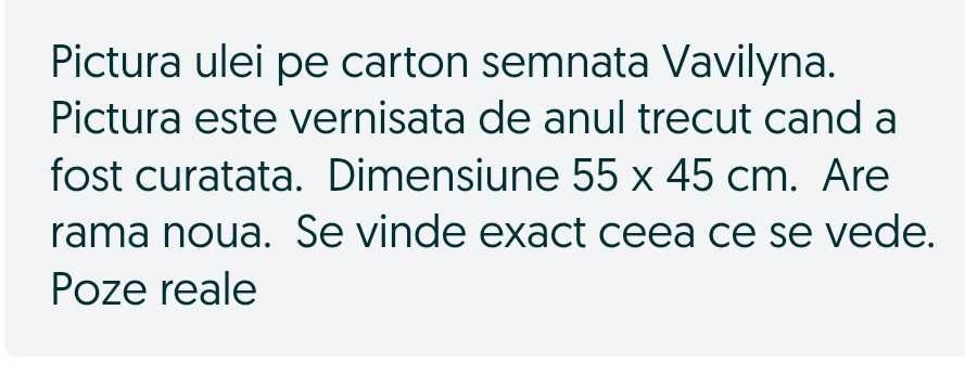 Pictura ulei semnata Vavilyna