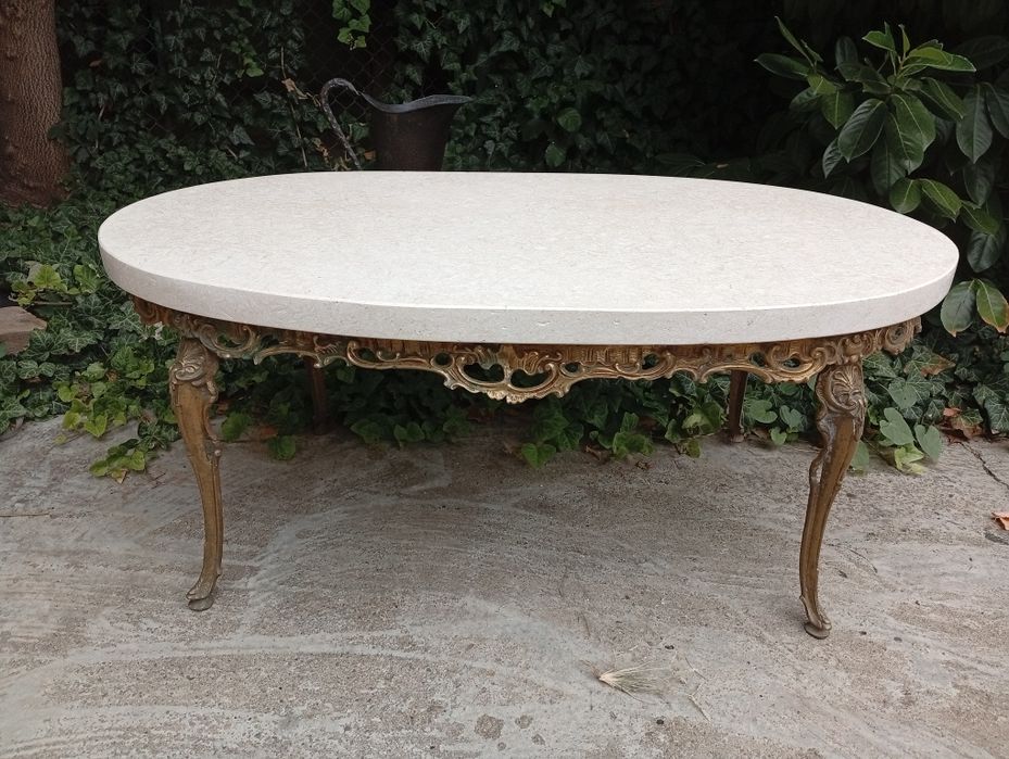 Masa bronz cu blat piatra