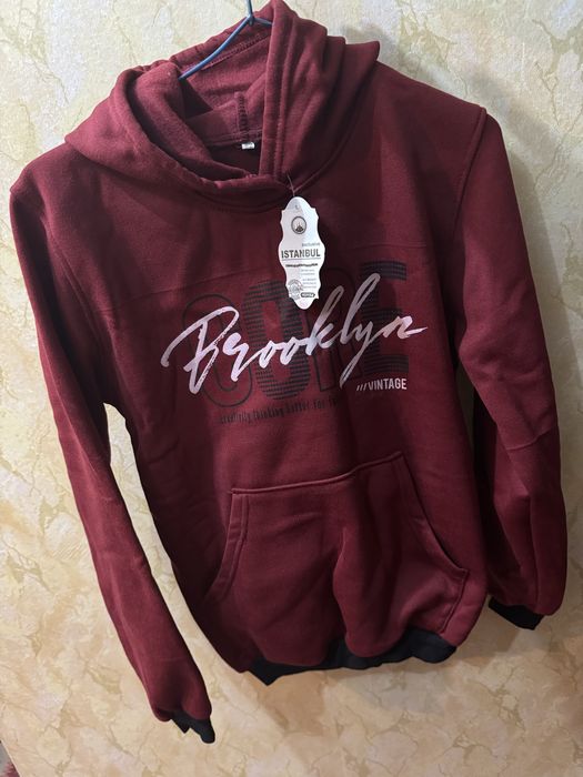 Худи теплый бордовый