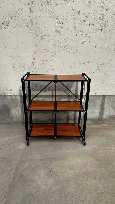 Металлическая и деревянная полка для кухни, стойка, кухонный шкаф