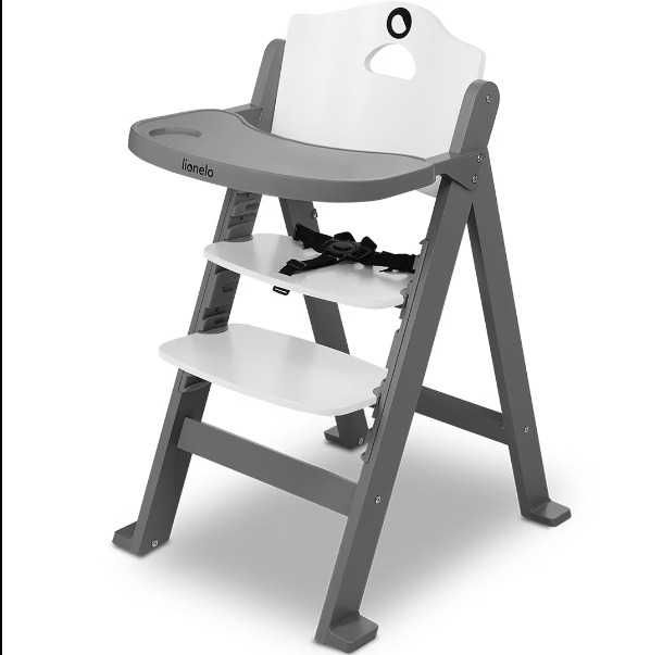 Lionelo-Floris- scaun lemn bebelusi, gri inchis
