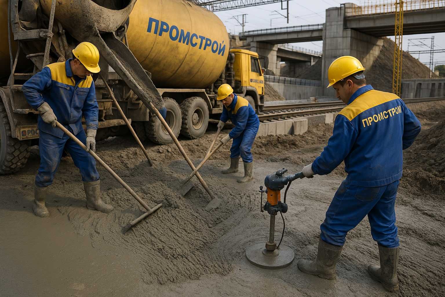Бетонщик в Россию легально - строительство железной дороги