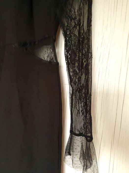 Rochie neagra ocazie cu dantela 36