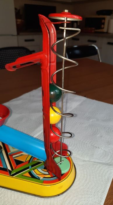 Elefant jongleur jucarie veche romaneasca Metaloglobus tabla colectie