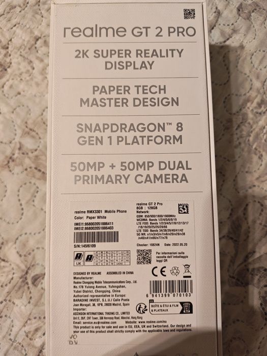 Vand Realme GT2 Pro, 8/128gb