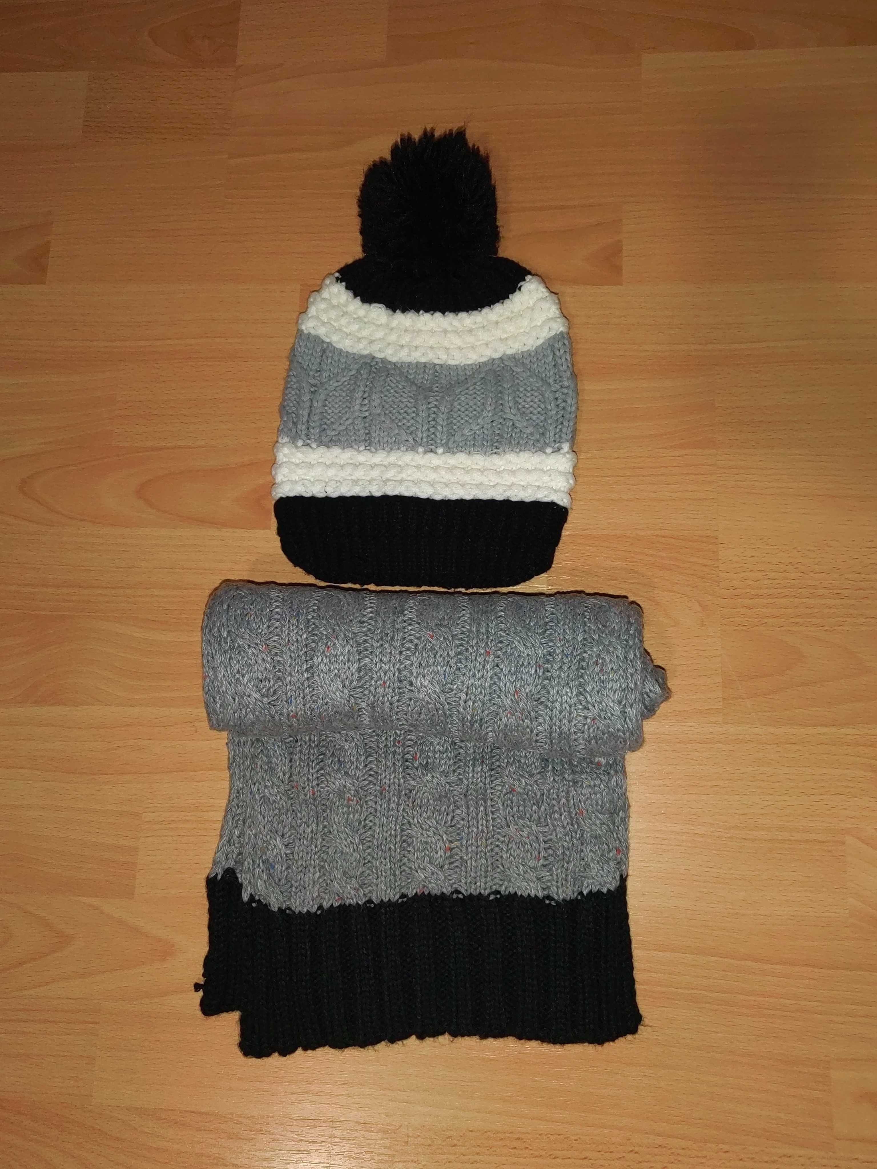 Плетен шал и шапка