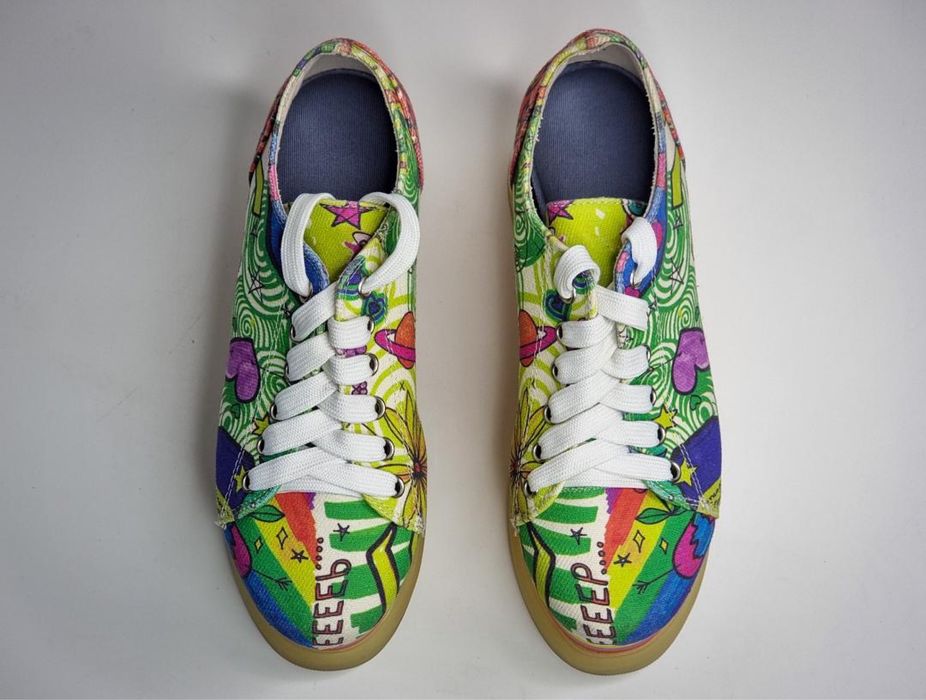 Tenisi cu platforma multicolora marimea 36 tip festival