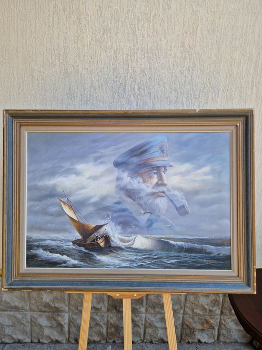 Уникална антикварна майсторска картина масло върху платно