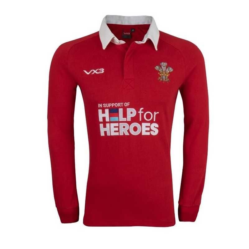 Tricou VX-3 Help 4 Heroes Wales Rugby, mineci lungi M, L, XL -licenta