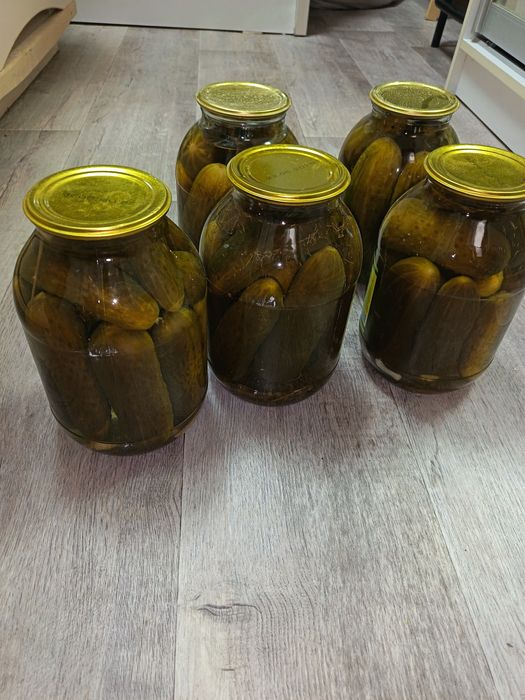 Продам огурцы солёные свежие 2л. 5 банок