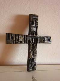 cadou rar sculptor Egino Weinert Crucifix Cruce bronz masiv Germany'50