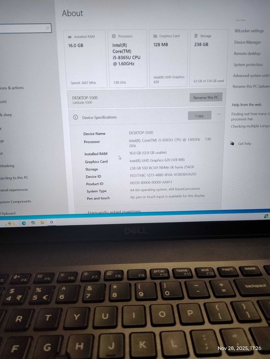 Laptop Dell Latitude 5500