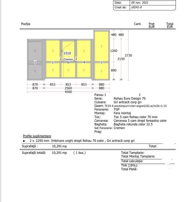 Balcon complet Geamuri termopan gri antracit