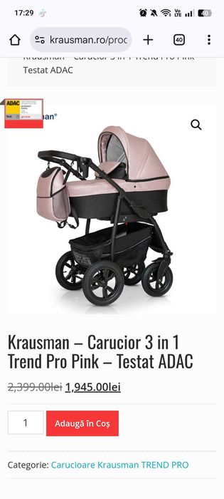 Caruior Krausman 3 in 1 Trend Pro Pink