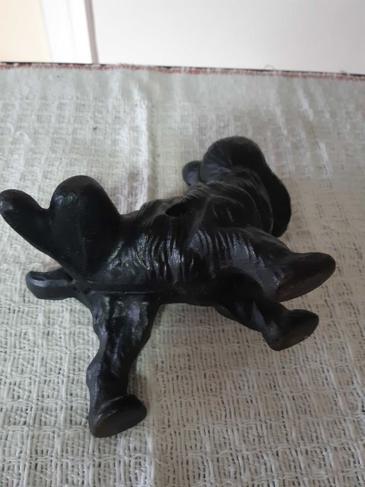 Opritoare usa de colectie, caine din fonta si urs din bronz cu maner