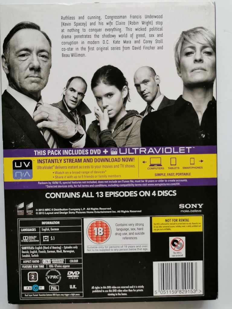 DVD House of Cards сезон 1 и 2