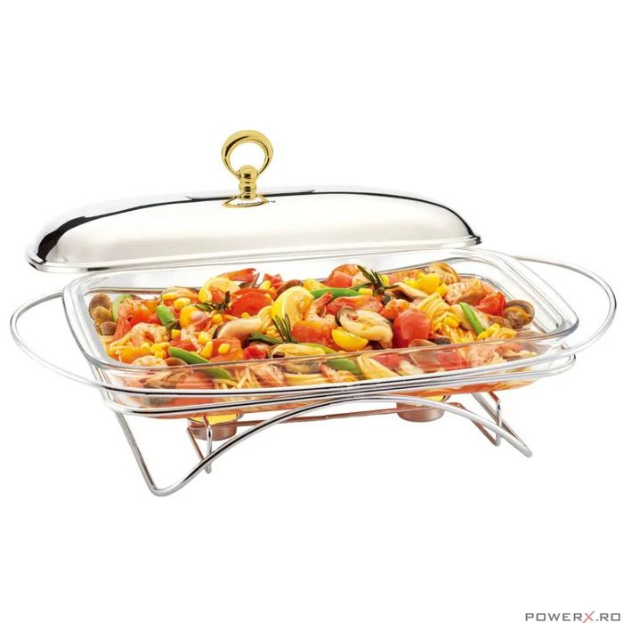 Vas, recipient pentru incalzirea alimentelor, sticla, capacitate 3