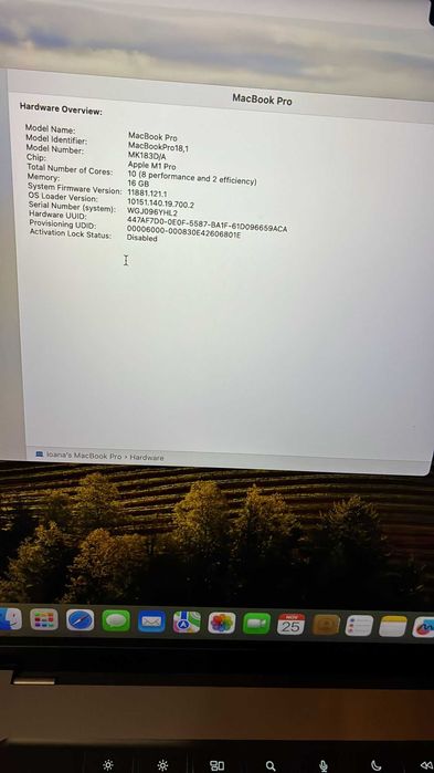 Apple MacMook Pro 16'' M1 Pro , 16GB Ram, 500GB ssd, Impecabil