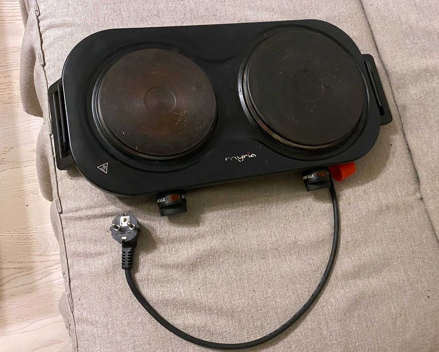 Plită electrică dublă Myria MY1822BK, 2500 W, perfect funcțională