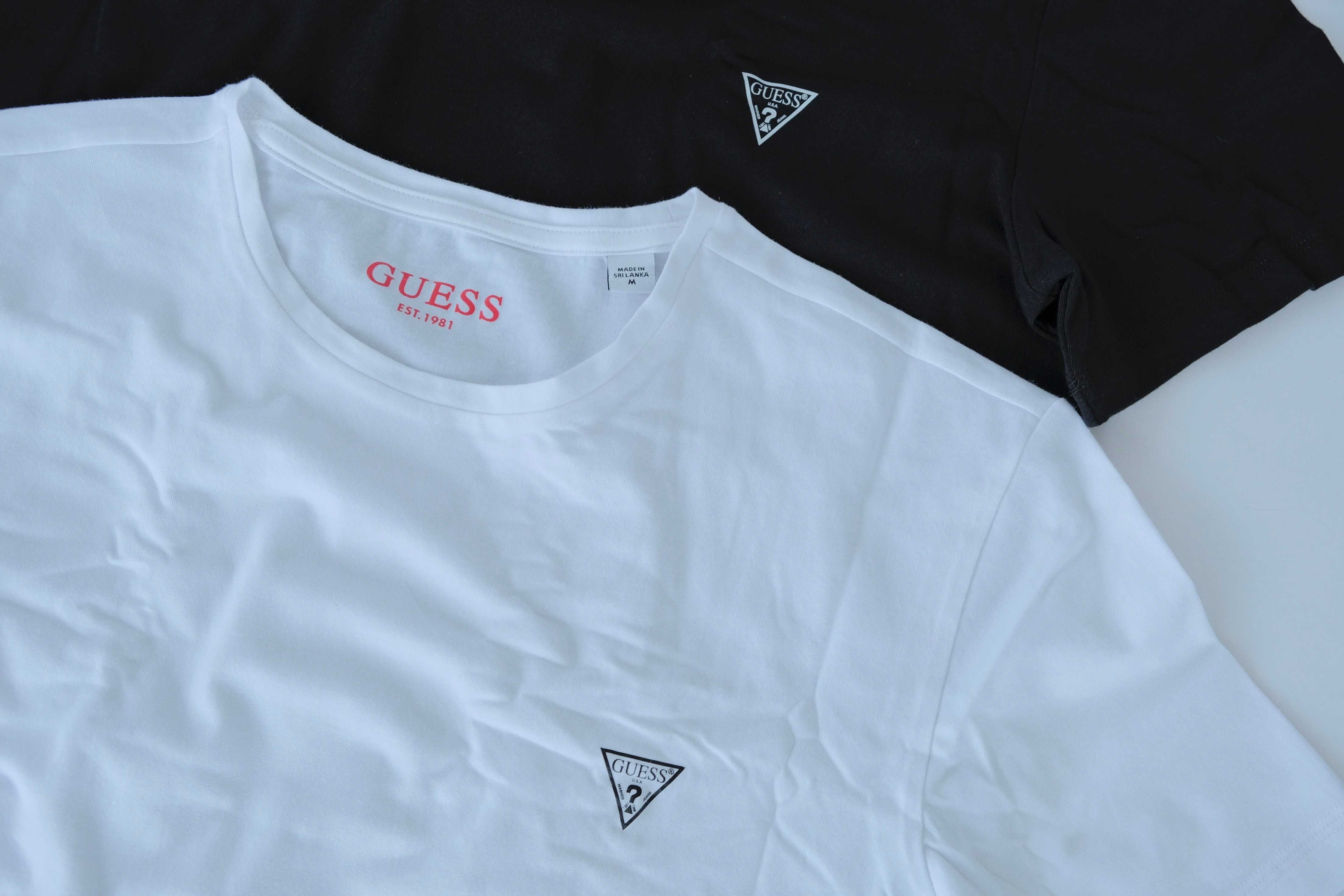 ПРОМО GUESS-S/M/L/XL/XXL-2 броя комплект  мъжки тениски бяло/черно