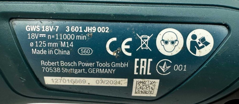 BOSCH GWS 18V-7 - Акумулаторен безчетков ъглошлайф 2x18V 5.0Ah