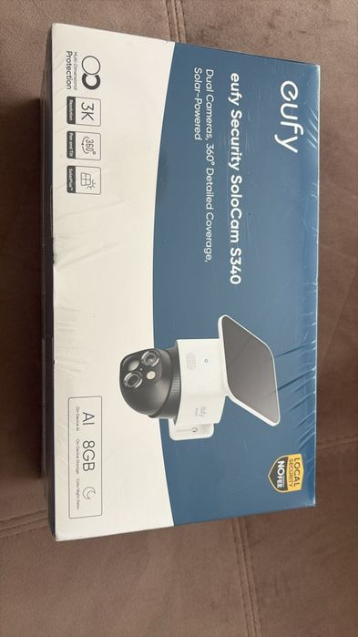 Camera eufy SoloCam S340 Dual Camera, Wireless, Panou Solar