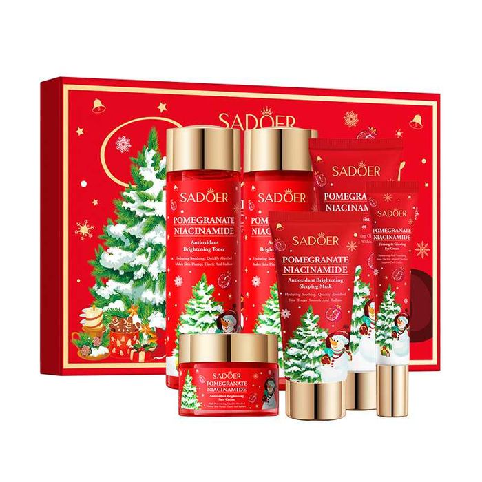 Новогодний набор косметики SADOER 6в1 с гранатом и ниацинамидом