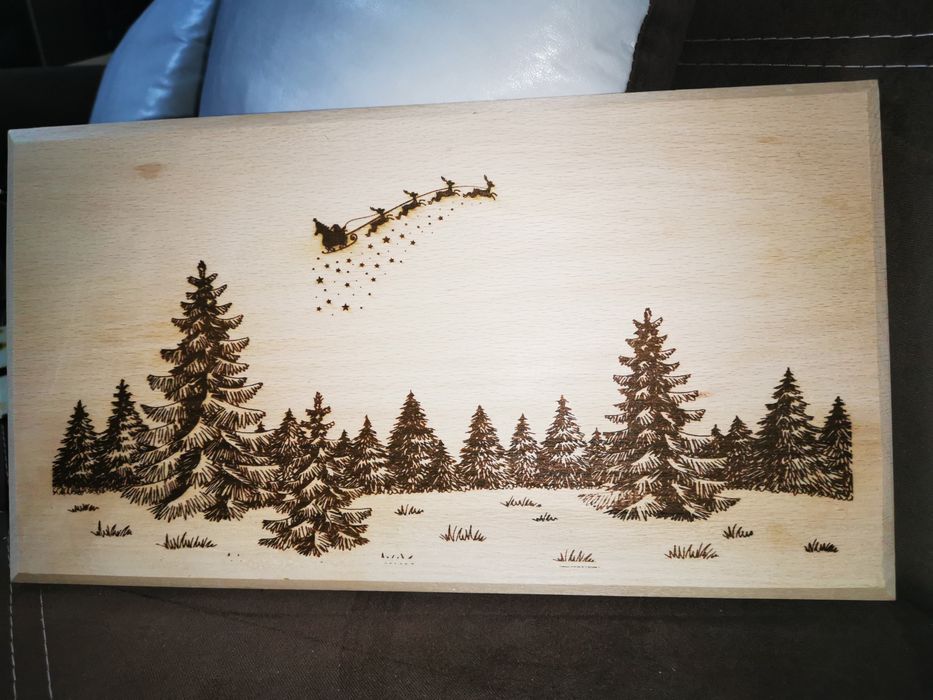 Дъска за коледни мезета с лазерна пирография! Ще добавим вашето име!