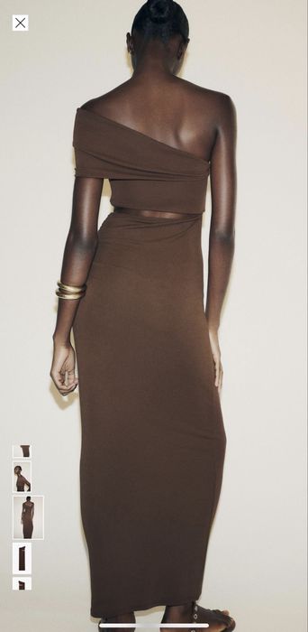 Изрязана кафява рокля на Zara