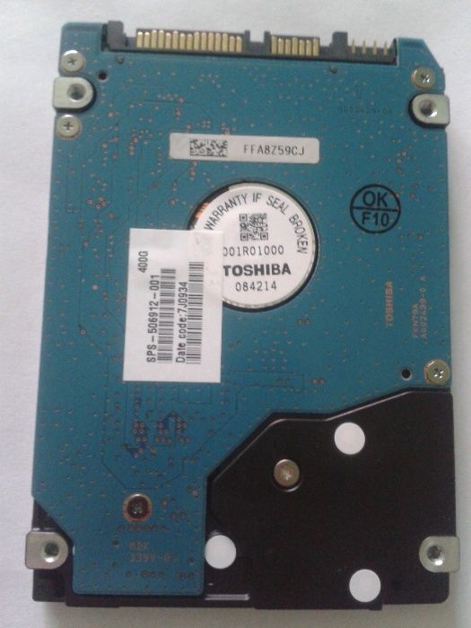 Hdd Hard Disk DEFECT pt Laptop Toshiba MK4058GSX 400 Gb, 5400 rpm