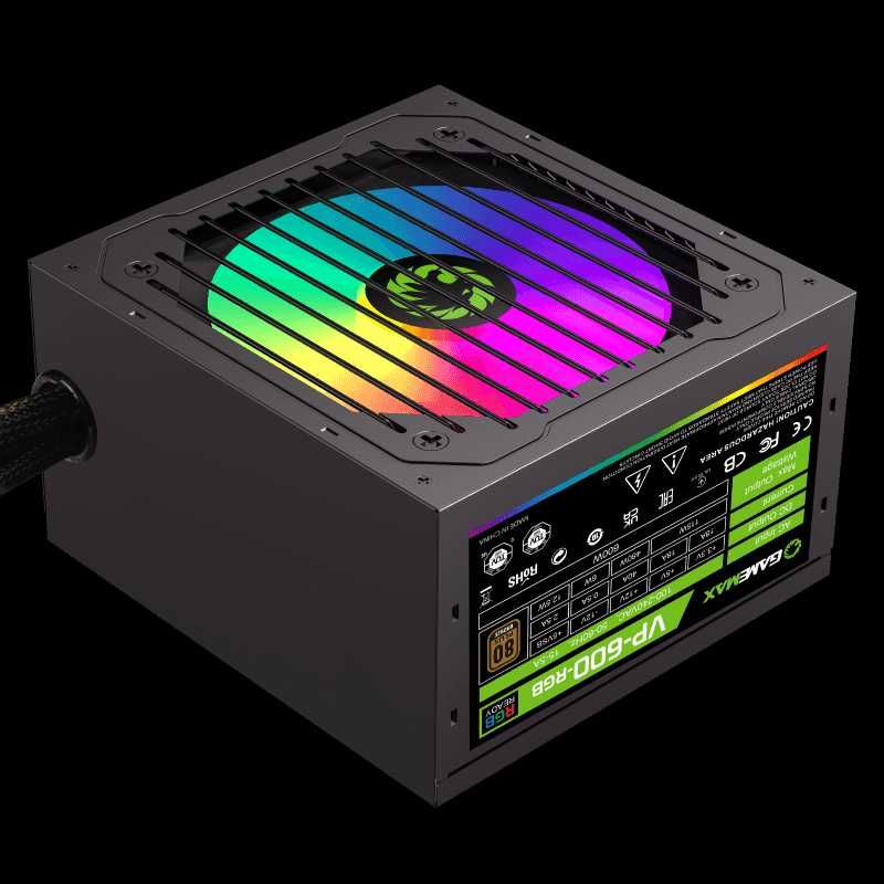 [НОВЫЙ] Блок питания GameMax VP-600-RGB, 600W 80+ Bronze RGB LED
