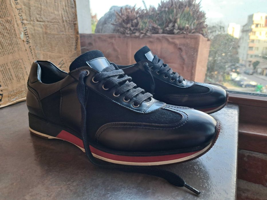 мъжки обувки,черни кожени италиански Massimo Zardi-ном.42