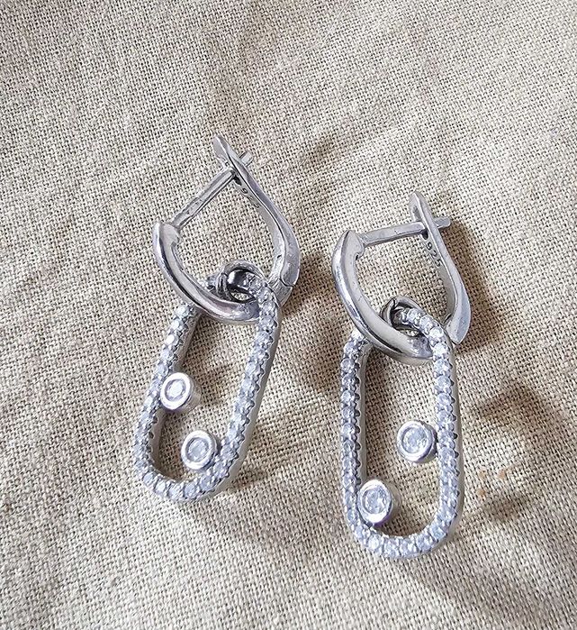 Сребърни обеци 925 , сребърен пръстен за всички размер с ластик