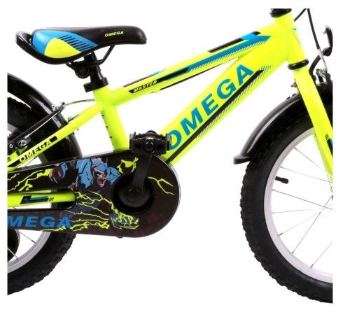 Bicicleta Omega Master 16″, pentru Copii, Yellow, Roti ajutatoare !