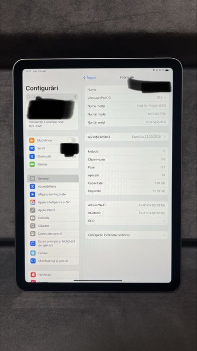 iPad Air M3 - 11’ - Space Grey - Nou - Fullbox