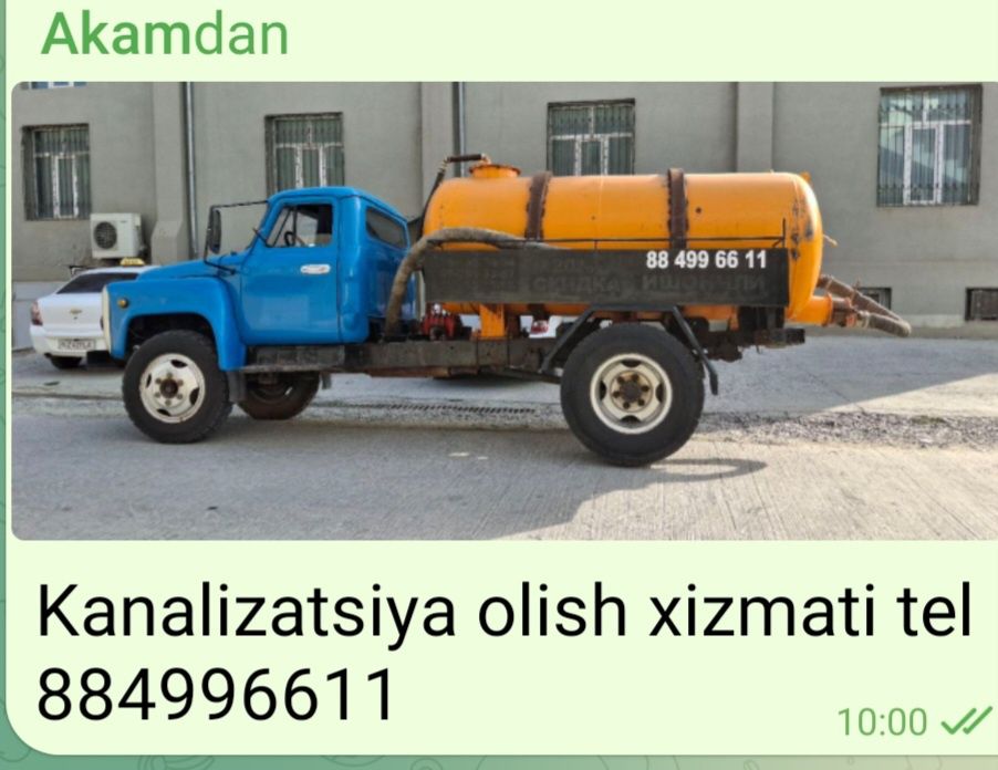 Kanalizatsiya xojatxona tortish xizmati