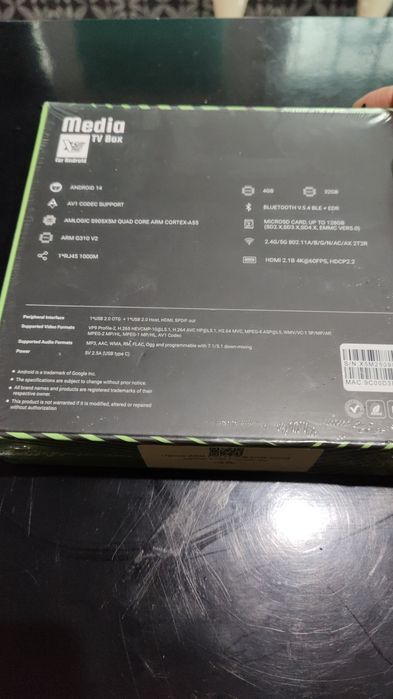 Ugoos X5M Pro TV Box Android 14 Amlogic S905x5M 4Gb Ram 32Gb Rom Нов
