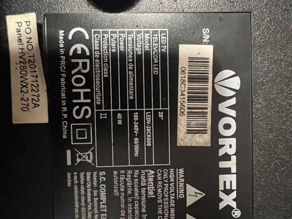 Tv led Vortex 28CK600 display DEFECT